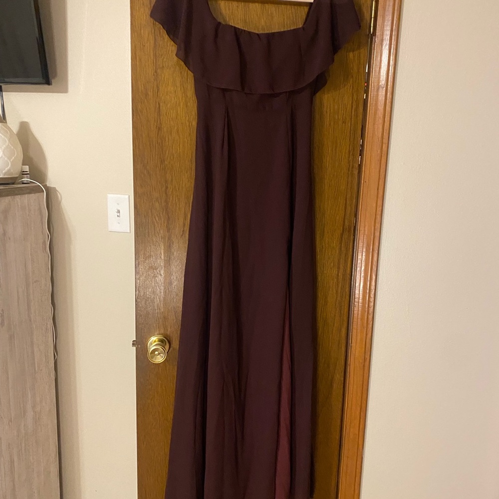 Maroon Off the shoulder dress
